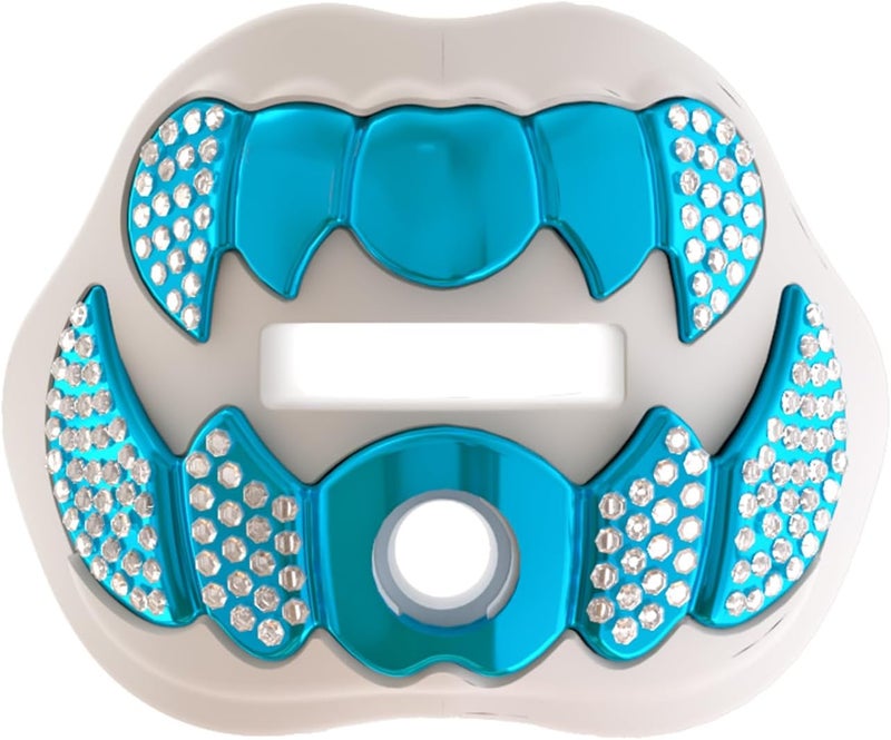 LeCool Football Mouth Guard with Connected Strap- 3D Beast Chrome Adult and Youth Mouth Guard-Mouth Piece for Sports for Maximum Air Flow and Teeth Protection - Image 1